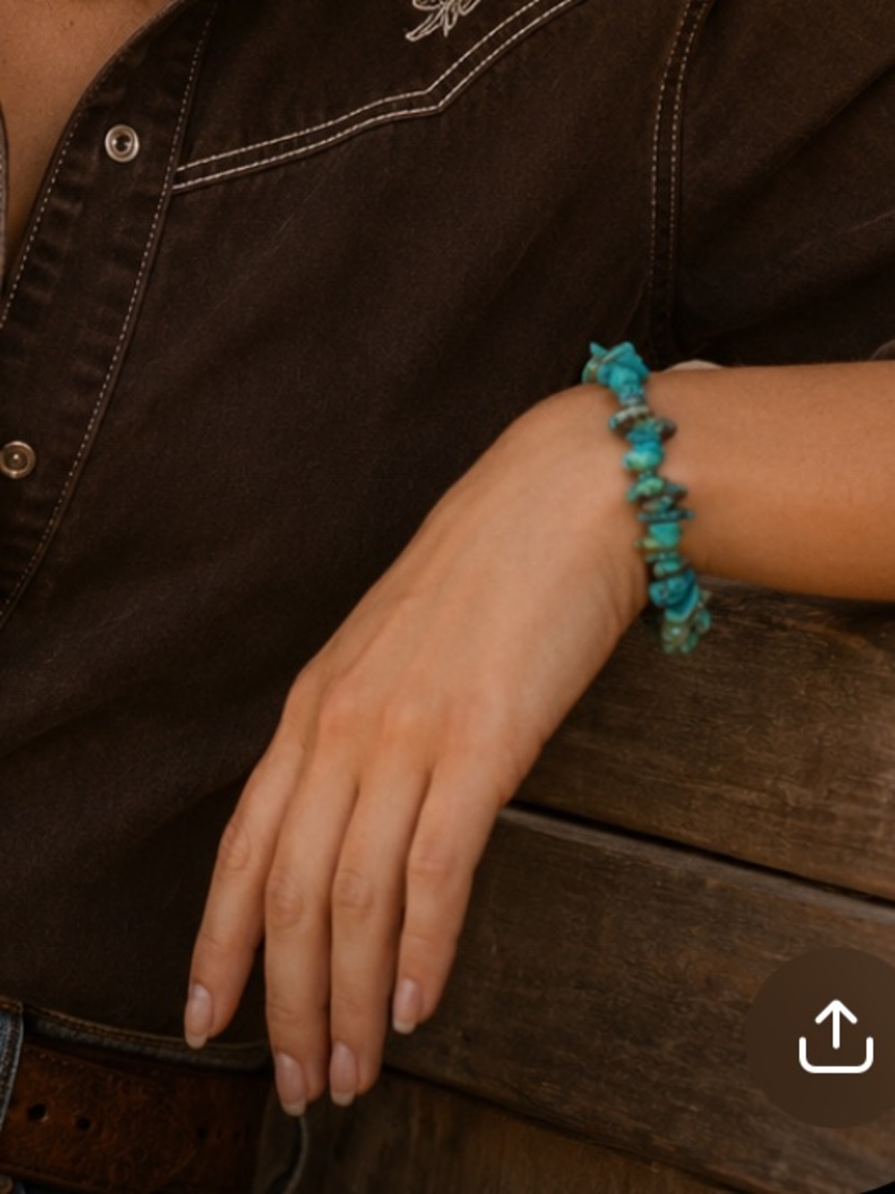 Turquoise Nugget Chip Stretch Bracelet Campitos Kingman Royston
